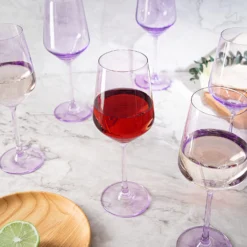 Set Of 6 Colored Wine Glasses - 12 Oz Hand Blown Italian Style Crystal Bordeaux Wine Glasses - Premium Stemmed Colored Glassware - Unique Drinking Glasses (6, Lavender Purple) 8 Set Of 6 Colored Wine Glasses - 12 Oz Hand Blown Italian Style Crystal Bordeaux Wine Glasses - Premium Stemmed Colored Glassware - Unique Drinking Glasses (6, Lavender Purple) -Refined Spirits Store 81KNAEeNmrL. AC SL1500 2