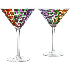 Renaissance Holiday Stained Glass Windows, Artisanal Hand Painted Glassware - The Wine Savant - Gift Idea Her, Him, Birthday, Mom, Housewarming, Gifts Ideas For Women & Men (Martini Glasses) -Refined Spirits Store 81MBeL9FwXL. AC SL1500