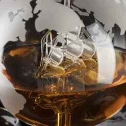 Etched World Decanter Whiskey Globe - The Wine Savant Whiskey Gift Set Globe Decanter 750 Ml With Antique Ship, Whiskey Stones And 4 World Map 10oz Glasses, Great Gift - Alcohol Related Gift, HOME BAR -Refined Spirits Store 81NvP THDEL. AC SL1500