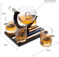 Police Officers Decanter - Whiskey And Wine Set 850ml & Four 10oz Glasses, Thin Blue Line Flag Base - Law Enforcement Gifts, Police & Police Academy, Gift Set First Responders! Gifts For Dad -Refined Spirits Store 81OH8QyIfLL. AC SL1500