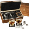 Luxurious Bar Gift Set - 2 Whiskey Glasses + 10 Bullets Chilling Stainless-Steel Whiskey Rocks - Slate Stone Coasters & Tongs - Set In Premium Wood Box By The Wine Savant - Birthday Gift - 11 Oz Glass