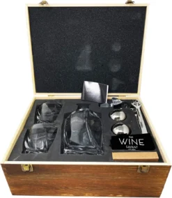 Whiskey Stones & Decanter Gift Set For Men & Women, By The Wine Savant, 2 XL Stainless Steel Whiskey Balls, 2 Twist Glasses, Whiskey Decanter, 2 Coasters, Freezer Pouch & Special Tongs In Pinewood Box -Refined Spirits Store 81TSpjjS HL. AC SL1500