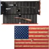 Tactical Rustic Hidden American Flag Gun Storage With Trap Door, Wall Storage | 35" X 22.5" | Firearm, Magazine And Knives Storage Easy Installation | Secure & Safe Compartment