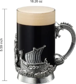 Viking & Mythological Pewter Beer & Water Drinking Glass - 18oz SINGLE - Pint, Whiskey, Rum & Scotch Glass, Elegant, Medieval Crystal Cup, Mug, Goblet, Gifts For Men & Women, Old Fashioned Glass -Refined Spirits Store 81YLIaBK DL. AC SL1500