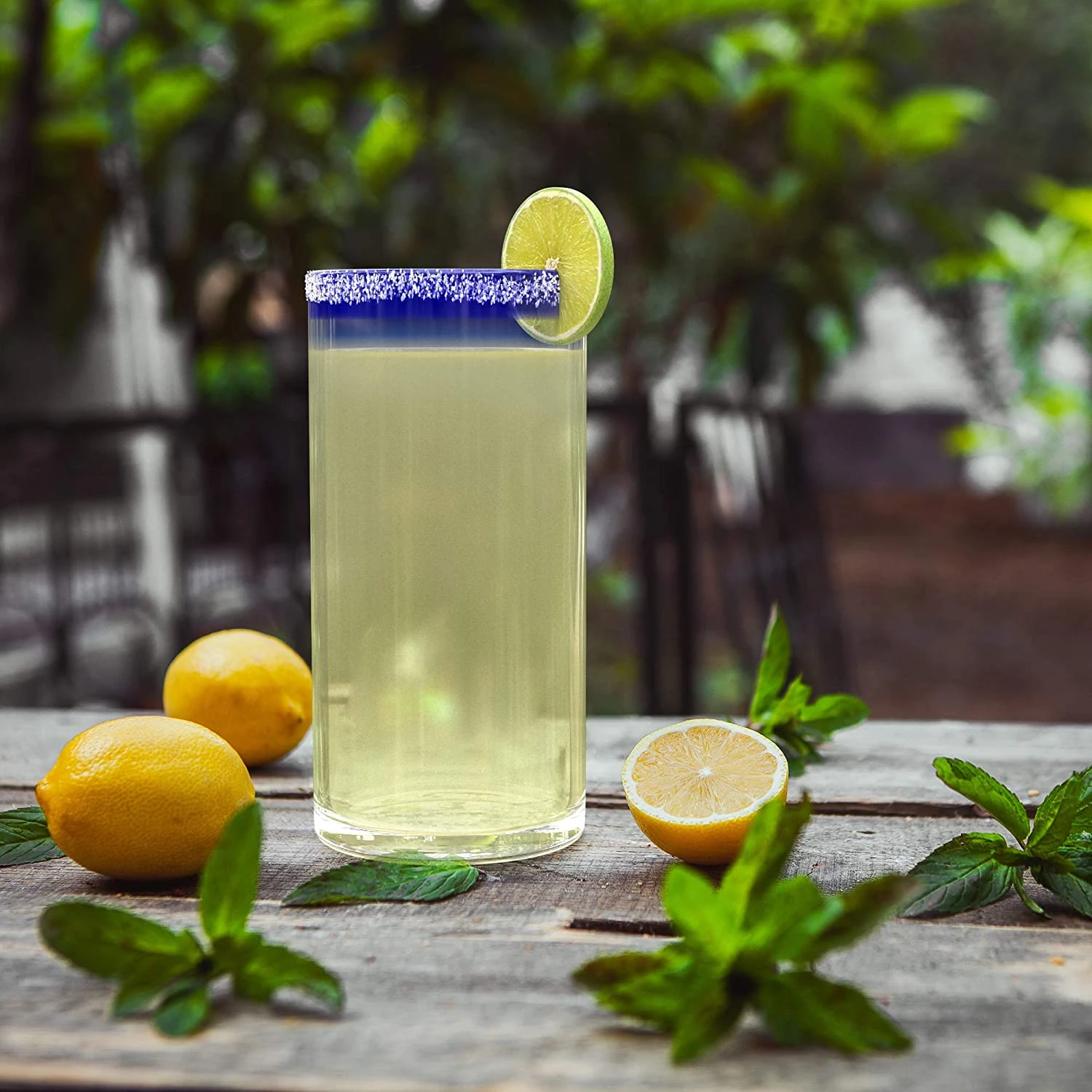 Hand Blown Mexican Drinking Glasses – Set Of 6 Confetti Rock Design Glasses By The Wine Savant (Cobalt) 2 Hand Blown Mexican Drinking Glasses – Set Of 6 Confetti Rock Design Glasses By The Wine Savant (Cobalt) - Image 2