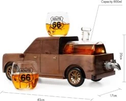 Pickup Truck Wine & Whiskey Decanter -500 Ml & Two 12 Oz Route 66 Glasses The Wine Savant - Alaska Gifts, Dad Driver Trucker Gifts, Truck, Truck Decor, Gifts For Car Enthusiasts -Refined Spirits Store 81a6zy421YL. AC SL1500