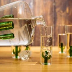 Tequila Decanter Set With Cactus Decanter And 6 Cactus Shot Glasses Set, Perfect For Holiday Gifts For Tequila Lovers, 25 Ounce Bottle, 3 Ounce Shot Glasses Cinco De Mayo, Reposado Gift (Cactus) -Refined Spirits Store 81aSlI9zYSL. AC SL1500