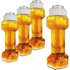 The Wine Savant Set Of 4, Dumbbell Beer & Whiskey Glasses, Giant Lifting Beers 26oz Glass | Large Weightlifting To Scale Funny Beer Mug | For Men & Women Cool Beer Glasses Perfect, Gifts For Dad