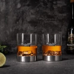 Fish Whiskey, Wine & Water Glasses Set Of 2, Double Tumbler Trout Fishing Set - Fisherman Gifts, Old Fashioned Whiskey, Rum, Brandy, Scotch Glasses, Fathers Day 11 OZ, Gifts For Men, Dad -Refined Spirits Store 81eT3eexWNL. AC SL1500