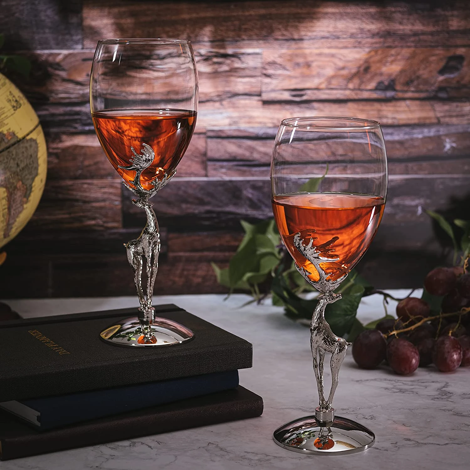 Stag Antler Set Of 2 Wine Glasses 9"H By The Wine Savant, Elegant Wine Glasses Set For Any Home Bar - Luxury Glass Stag Deer Figurine Wine Glasses, Stag Lover Gifts, Nature Lover Gifts (Wine) 3 Stag Antler Set Of 2 Wine Glasses 9"H By The Wine Savant, Elegant Wine Glasses Set For Any Home Bar - Luxury Glass Stag Deer Figurine Wine Glasses, Stag Lover Gifts, Nature Lover Gifts (Wine) - Image 3