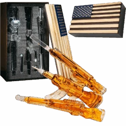 3 Gun Whiskey Decanters Set AR15, AK47, & Rifle Gun Decanter Set 1000ml By The Wine Savant - Veteran Gifts, Home Bar, Gun Lover Gifts, Tik Tok Gun Decanter, Military Gifts Gifts For Dad…