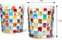 The Wine Savant Artisanal Hand Painted Stained Glass Window Whiskey Tumblers 10oz Set Of 2 Renaissance Romantic Rainbow Colored Drinking Glasses - Gift Idea For Her, Home Bar, Weddings 4" H -Refined Spirits Store 81i9BBmAQXL. AC SL1500