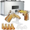 Pistol Whiskey Gun Decanter & Pistol Shot Glasses Set - Comes With A Large Carrying Case - Drinking Party Accessories, Great Gift