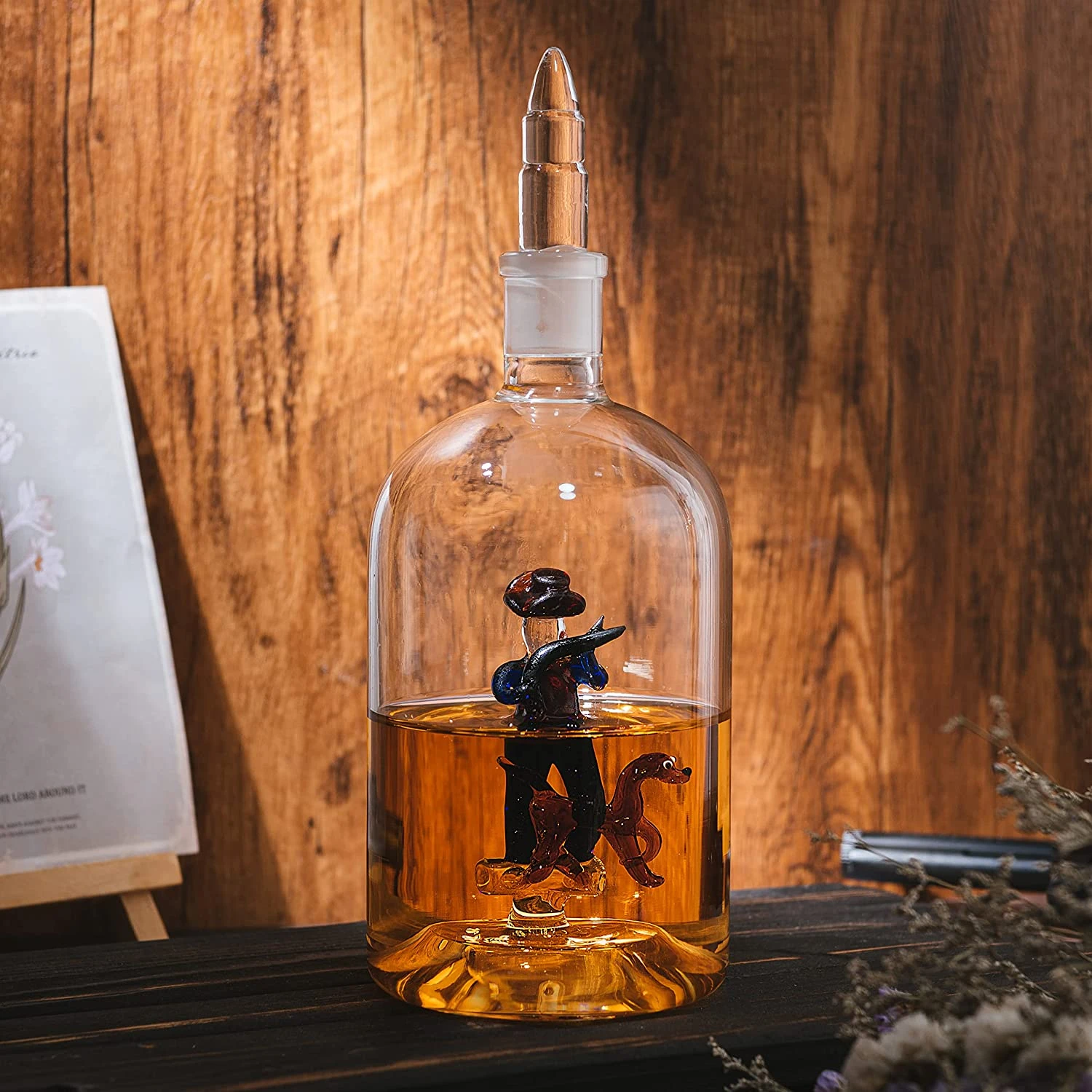 Wine & Whiskey Decanter, Hunting Gifts, Hunter With Dog - 750ml Decanter Bourbon Scotch Unique Gift For Him - Gamebirds Game - Hunter's Cowboy Decanter, Western Style Decanter, Gift Glassware 3 Wine & Whiskey Decanter, Hunting Gifts, Hunter With Dog - 750ml Decanter Bourbon Scotch Unique Gift For Him - Gamebirds Game - Hunter's Cowboy Decanter, Western Style Decanter, Gift Glassware - Image 3