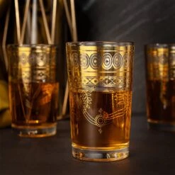 Gold Moroccan Glasses Artisan Hand-Made Multipurpose 220 Ml 7.5 Oz Tea And Wine Morrocan Tumbler Marrakech & Casablanca Tea Cups Set Of 6, By The Wine Savant -Refined Spirits Store 81ksr1yJCwL. AC SL1500