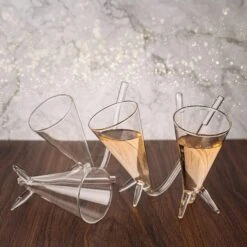 Champagne Shooter - Chug Flutes Guzzler Glasses Unique Gifts For Bachelorette Party Favors & White Elephant Gifts, Drinking Games, Self Standing - Prosecco & More Bong Style, Reusable Acrylic 4pk -Refined Spirits Store 81o7RO75RcL. AC SL1500