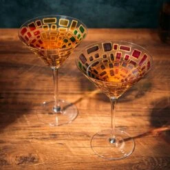 Renaissance Holiday Stained Glass Windows, Artisanal Hand Painted Glassware - The Wine Savant - Gift Idea Her, Him, Birthday, Mom, Housewarming, Gifts Ideas For Women & Men (Martini Glasses) -Refined Spirits Store 81pTMIrzCrL. AC SL1500