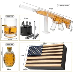 AR15 Whiskey Gun Decanter Flag Set - 1000ml Rifle & Pistol Set - Hanging Storage American Flag Gift Box & Bullet Glasses & Shot Glass, Great Gift For Army, Navy, Marines, Veterans & Gun Enthusiasts 12 AR15 Whiskey Gun Decanter Flag Set - 1000ml Rifle & Pistol Set - Hanging Storage American Flag Gift Box & Bullet Glasses & Shot Glass, Great Gift For Army, Navy, Marines, Veterans & Gun Enthusiasts -Refined Spirits Store 81pcdvkqvJL. AC SL1500