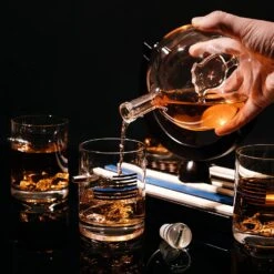 Police Officers Decanter - Whiskey And Wine Set 850ml & Four 10oz Glasses, Thin Blue Line Flag Base - Law Enforcement Gifts, Police & Police Academy, Gift Set First Responders! Gifts For Dad -Refined Spirits Store 81qtq beRlL. AC SL1500