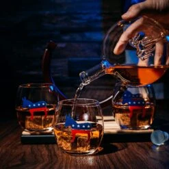 Democratic Party Wine & Whiskey Decanter Set, Proud Democrat Vote Blue Election Decor, Washington DC Politics Gift, 750ml With US Flag And 4 Glasses - Donkey Logo, DNC Gifts, Senate, House & President 8 Democratic Party Wine & Whiskey Decanter Set, Proud Democrat Vote Blue Election Decor, Washington DC Politics Gift, 750ml With US Flag And 4 Glasses - Donkey Logo, DNC Gifts, Senate, House & President -Refined Spirits Store 81shNCux5GL. AC SL1500