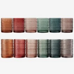 Hobnail Drinking Glasses Pastel Colored Beaded Drinking | Set Of 12 -Refined Spirits Store 81u7 FkqUoL. AC SL1500