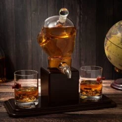 Boxing Glove Wine & Whiskey Decanter Set 750Ml 13" X 13" With 2 - 10oz Boxing Glasses By The Wine Savant For Liquor, Whiskey - Unique Boxing Gift Set, Boxer Gifts, Gifts For Boxing Enthusiasts! -Refined Spirits Store 81uklY Xg4L. AC SL1500