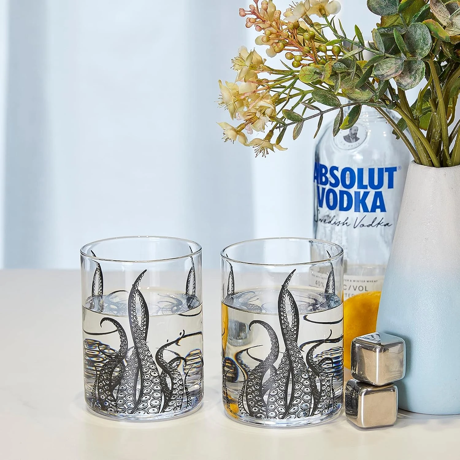 Octopus Tentacle Whiskey Glassware | Set Of 2 | 9 OZ Handmade Craft Beer, Cocktail, Water, Bar Rock Glass - Kraken Tumbler Gift Set, Old Fashioned Rocks Glasses, Antique Design Extraordinary Detail 2 Octopus Tentacle Whiskey Glassware | Set Of 2 | 9 OZ Handmade Craft Beer, Cocktail, Water, Bar Rock Glass - Kraken Tumbler Gift Set, Old Fashioned Rocks Glasses, Antique Design Extraordinary Detail - Image 2