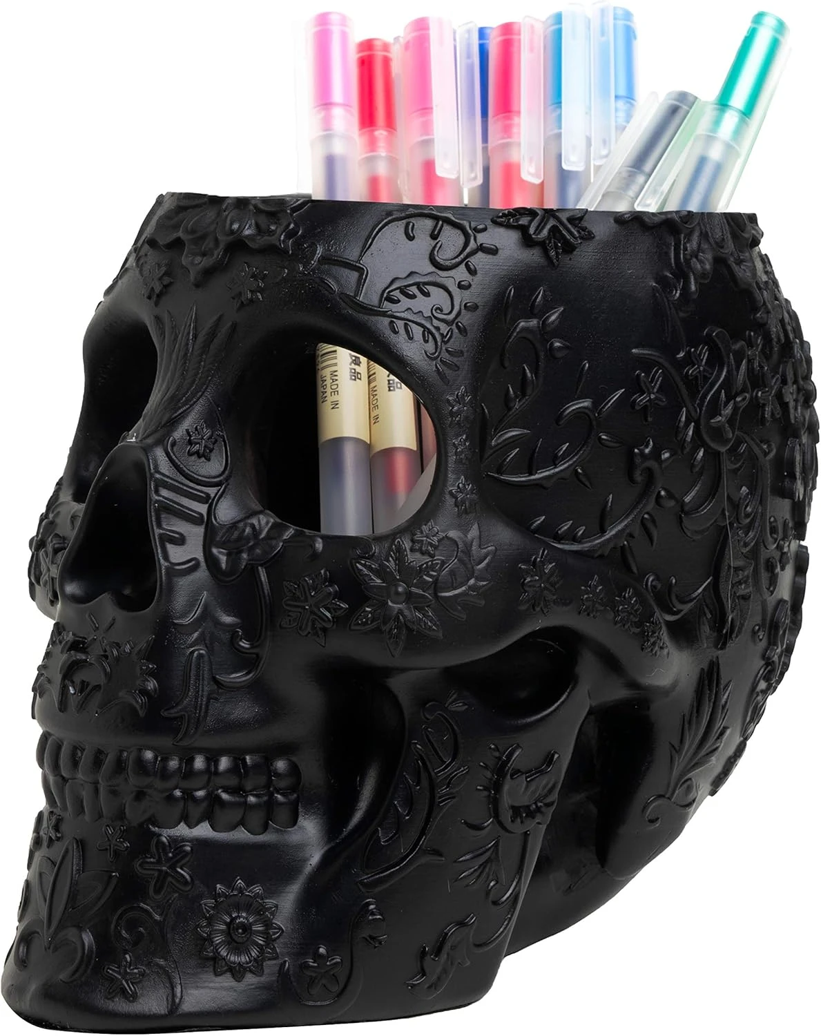 Skull Makeup Brush Holder, Pen Holder, Vanity, Desk, Office Organizer, Stationary, Decor Planter , Candy Bowl , Goth Decorations , Extra Large, Skulls Gothic Skull & Bones Organizer Bathroom (Black) 3 Skull Makeup Brush Holder, Pen Holder, Vanity, Desk, Office Organizer, Stationary, Decor Planter , Candy Bowl , Goth Decorations , Extra Large, Skulls Gothic Skull & Bones Organizer Bathroom (Black) - Image 3