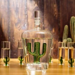 Tequila Decanter Set With Cactus Decanter And 6 Cactus Shot Glasses Set, Perfect For Holiday Gifts For Tequila Lovers, 25 Ounce Bottle, 3 Ounce Shot Glasses Cinco De Mayo, Reposado Gift (Cactus) -Refined Spirits Store 81ylnn3n73L. AC SL1500
