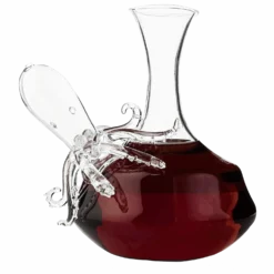 Octopus Tentacle Glass Decanter Handcrafted Decorative For Wine Or Whiskey Antique Bronze Finish Statue And Glass Decanter Set 1000 Ml, Extraordinary Detail, Kraken Sea - The Wine Savant