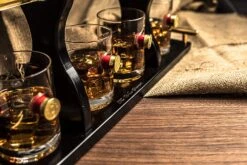 Shotgun Gun Large Whiskey & Wine Decanter Set Bullet Glasses - Limited Edition Elegant Rifle Gun Whiskey Decanter 22.5" With 4 Shotgun Bullet Whiskey Glasses And Mohogany Wooden Base The Wine Savant -Refined Spirits Store 9