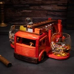 Firetruck Whiskey Decanter With Two 12 Oz Glasses Gift Firefighter Gifts, Fireman, Firetruck Figurine, Police Gifts, Fire Department Gifts, Gifts For Firefighters! 600ml 13" L 6" H Gifts For Dad -Refined Spirits Store 9185AO3yToL. AC SL1500