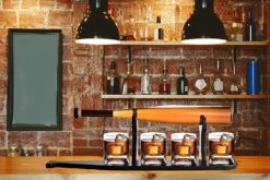 Baseball Bat Whiskey & Wine Decanter 4 Baseball Glasses, Spirits Set - Baseball Coach Gifts, Baseballs Lovers Coaches, Dad, Boyfriend, Brother, Friend Gift - For Whiskey & Wine (Baseball Bat Base) -Refined Spirits Store 91AqgALk5GL. AC SL1500