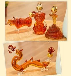 12 Chinese Zodiac Wine & Whiskey Decanter Set | Set Of 12 Miniature Hand Blown Decanters | New Year Table Decoration, Constellation Glassware, Personalized Animal Red Wine Carafe Gift 150 ML -Refined Spirits Store 91ErphLkEgL. AC SX522