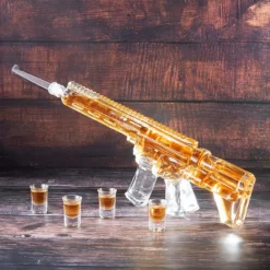 AR15 Whiskey Decanter And Glass Set - Drinking Party Accessory - Holster Attachment, Silencer Stopper - 22oz & 4 1oz Shot Glasses - Drinking Party Accessory, TIK Tok Gun Decanter - Fun Gifts For Men 11 AR15 Whiskey Decanter And Glass Set - Drinking Party Accessory - Holster Attachment, Silencer Stopper - 22oz & 4 1oz Shot Glasses - Drinking Party Accessory, TIK Tok Gun Decanter - Fun Gifts For Men -Refined Spirits Store 91FaVQp 1 L. AC SL1500