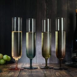 Multicolored Beautiful Champagne Flutes 10" Stemmed - 4 Set- Blue, Green, Brown, Pink - 10.5 OZ Elegant Glass Colored Glasses, Mimosa , Cocktail Bar Glassware Ideal For Home, Weddings - Gift 8 Multicolored Beautiful Champagne Flutes 10" Stemmed - 4 Set- Blue, Green, Brown, Pink - 10.5 OZ Elegant Glass Colored Glasses, Mimosa , Cocktail Bar Glassware Ideal For Home, Weddings - Gift -Refined Spirits Store 91T2LD7eZVL. AC SL1500