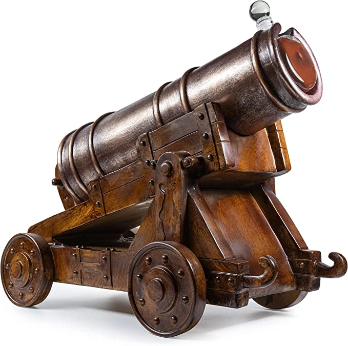 Cannon Wine & Whiskey Decanter Set, Handmade Extra Large Vintage Replica 750ml Decanter 21" - The Wine Savant - Pirate Treasure Wooden Cannonball, Naval, Napoleon, Civil War Old Cannons Holiday Gift 5 Cannon Wine & Whiskey Decanter Set, Handmade Extra Large Vintage Replica 750ml Decanter 21" - The Wine Savant - Pirate Treasure Wooden Cannonball, Naval, Napoleon, Civil War Old Cannons Holiday Gift - Image 5