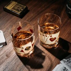 Playing Cards Drinking Glasses - Artisanal Hand Painted Players Casino Set Of 2 Water, Wine & Whiskey Glasses - The Wine Savant - Crystal Glassware - Gift Idea For Him, Birthday, Housewarming - 12oz 8 Playing Cards Drinking Glasses - Artisanal Hand Painted Players Casino Set Of 2 Water, Wine & Whiskey Glasses - The Wine Savant - Crystal Glassware - Gift Idea For Him, Birthday, Housewarming - 12oz -Refined Spirits Store 91dbioxwT7L. AC SL1500