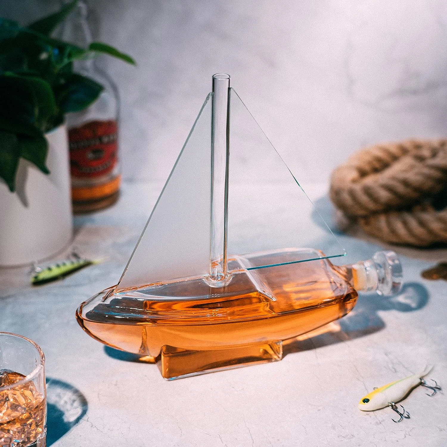 Sailboat Whiskey & Wine Decanter Ship - The Wine Savant Ship Decanter Set 750ml - Drink Dispenser For Wine, Whiskey, Ship In A Bottle Decanters Bar Set, Liquor Scotch Bourbon, Boating Mariner Gifts 2 Sailboat Whiskey & Wine Decanter Ship - The Wine Savant Ship Decanter Set 750ml - Drink Dispenser For Wine, Whiskey, Ship In A Bottle Decanters Bar Set, Liquor Scotch Bourbon, Boating Mariner Gifts - Image 2