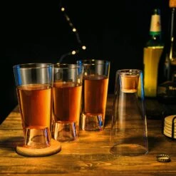 Shot In The Pint Glass, Take A Shot Funny Beer Glass/Mug 4-Set 7"H The Wine Savant - Beers Pilsner Tumblers, Perfect For Entertaining, Home Bar, Weddings, Parties, Funny Drinking Gifts 21 Oz (640mL) -Refined Spirits Store 91r PFbw yL. AC SL1500