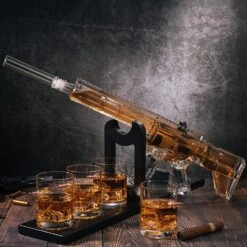 AR15 Whiskey Gun Decanter Set 1000 Ml & 4 12oz Bullet Glasses -Refined Spirits Store A1RhgpRVxUL. AC SL1500