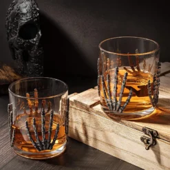 The Wine Savant Skeleton Hand Wine Glass Set Of 2 10 Oz Glasses 5" H, Goth Gifts, Skeleton Gifts, Skeleton Decor, Spooky Glass Gift Set, Goth Decor, Unique Themed Parties 8 The Wine Savant Skeleton Hand Wine Glass Set Of 2 10 Oz Glasses 5" H, Goth Gifts, Skeleton Gifts, Skeleton Decor, Spooky Glass Gift Set, Goth Decor, Unique Themed Parties -Refined Spirits Store A1ez G9ZTFL. AC SL1500