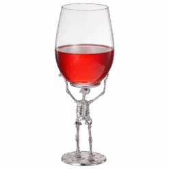 Stemmed Skeleton Wine Glass | SINGLE | 19oz Halloween Skeleton Glasses 10" H, Goth Gifts, Skeleton Gifts, Skeleton Decor, Spooky Wine Gift Set, Perfect For Halloween Themed Parties
