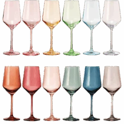 Make Your Own Set Wine Glass SINGLE, Colorful Purple Colored Large 12 Oz Glass, Unique Italian Style Tall For White & Red Wine, Gifts For Mothers Day Gift, Set Of 1 Beautiful Glassware (Purple)