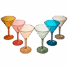 Unbreakable Pastel Color Acrylic Martini Glasses | Set Of 6 | European Style Cocktail Cups 100% Tritan Drinkware, 5 Oz Dishwasher Safe BPA-free Plastic, For Wedding, Poolside Indoors & Outdoors