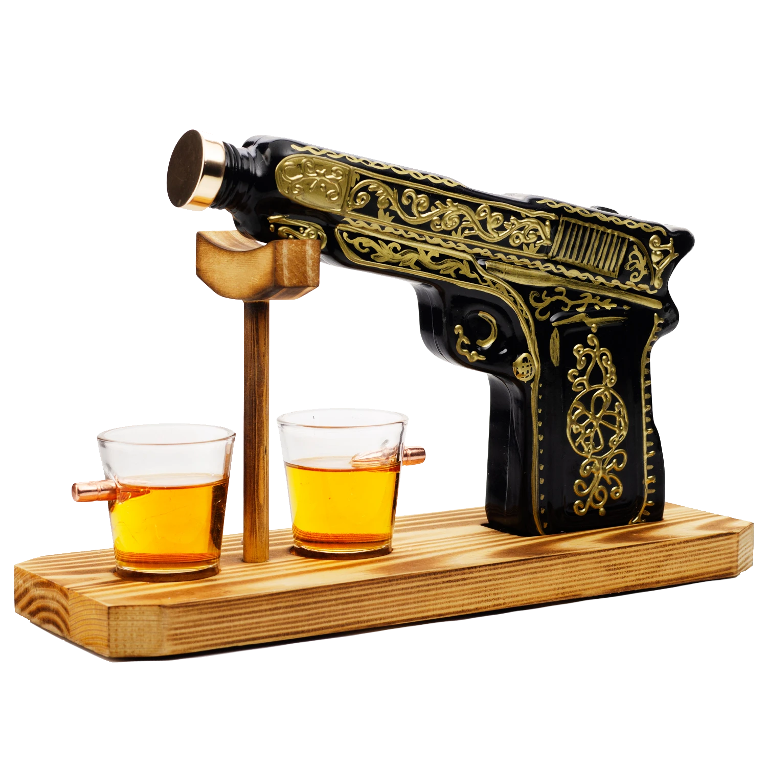 Hand Painted Pistol Whiskey & Wine Decanter By The Wine Savant - Pistol Whiskey Gun Decanter & 2 Bullet Shot Glasses - Military Gifts, Veteran Gifts, Law Enforcement Gifts, Home Bar Gifts, Drinking 1 Hand Painted Pistol Whiskey & Wine Decanter By The Wine Savant - Pistol Whiskey Gun Decanter & 2 Bullet Shot Glasses - Military Gifts, Veteran Gifts, Law Enforcement Gifts, Home Bar Gifts, Drinking