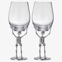 Stemmed Skeleton Wine Glass | Set Of 2 | 19oz Halloween Skeleton Glasses 10" H, Goth Gifts, Skeleton Gifts, Skeleton Decor, Spooky Wine Gift Set, Perfect For Halloween Themed Parties -Refined Spirits Store B0C8244DXJ 6