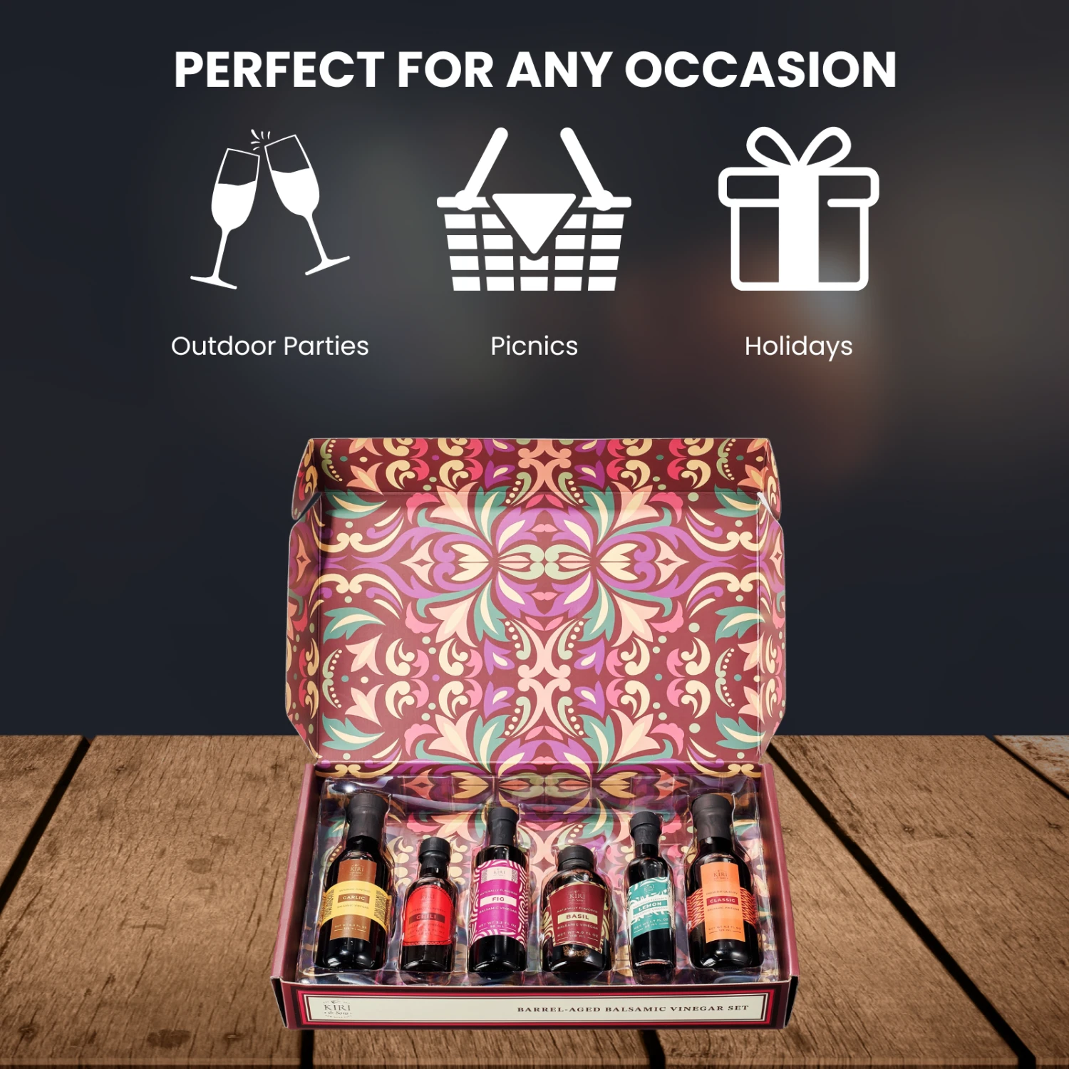 Balsamic Vinegar Gourmet Gift Set Of 6 - Premium Made In Italy, Natural Flavors Include Garlic, Chili, Fig, Basil, Lemon & Classic, Italian Crafted Glaze For Cooking 3 Balsamic Vinegar Gourmet Gift Set Of 6 - Premium Made In Italy, Natural Flavors Include Garlic, Chili, Fig, Basil, Lemon & Classic, Italian Crafted Glaze For Cooking - Image 3