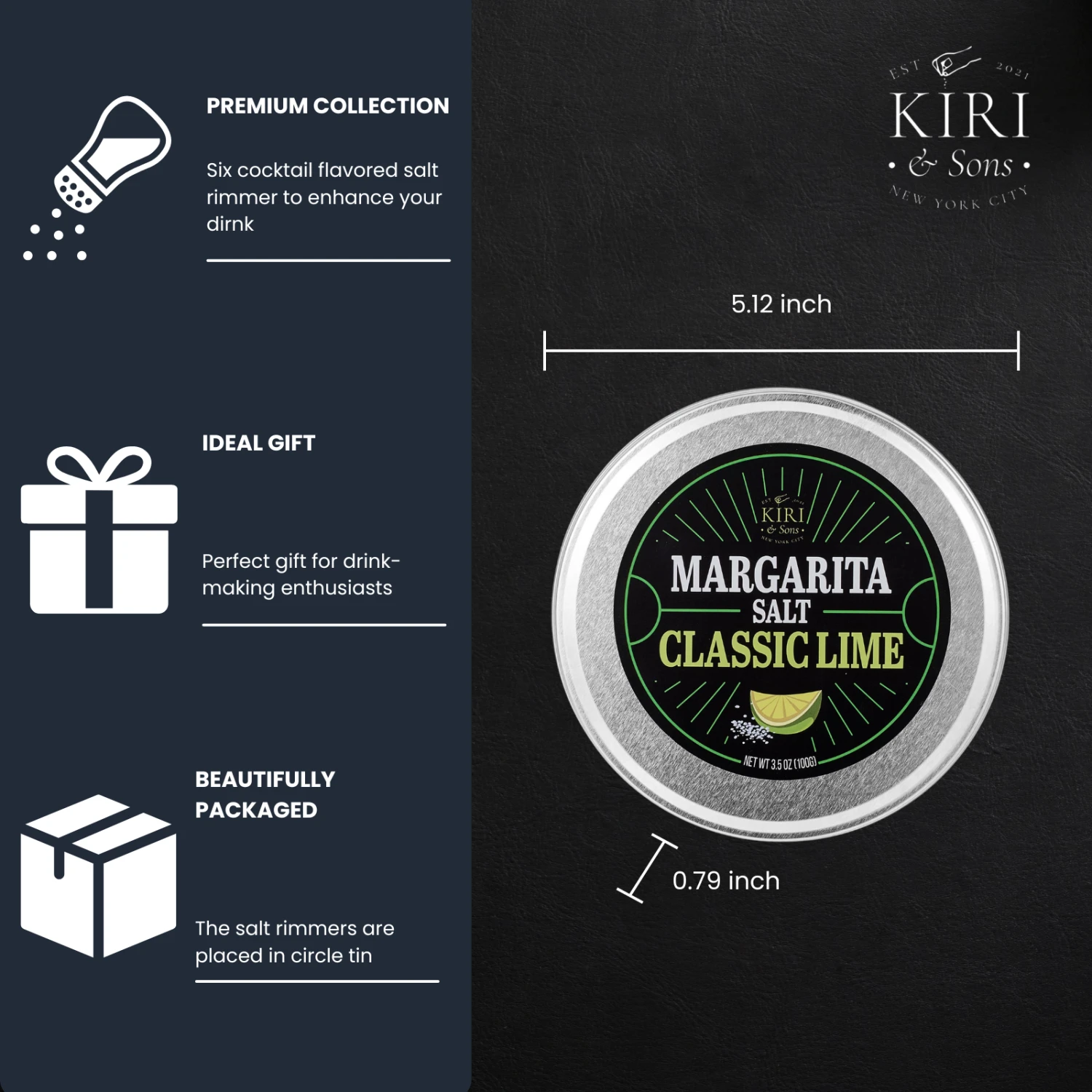 5-Pack Premium Margarita & Cocktail Flavored Salt Rimmer, Variety Set 3.5oz - Chili Lime, Lemon Drop Sugar, Lime, Habanero & Honey, Jalapeno Citrus - No Silicon Dioxide, Easy Screw-On Lid 3 5-Pack Premium Margarita & Cocktail Flavored Salt Rimmer, Variety Set 3.5oz - Chili Lime, Lemon Drop Sugar, Lime, Habanero & Honey, Jalapeno Citrus - No Silicon Dioxide, Easy Screw-On Lid - Image 3