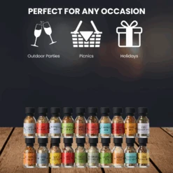 Smokehouse BBQ Gourmet Grilling Spice Set | 20-Set | Glass Bottle Seasonings, Grill Seasoning Flavors Include Caribbean, Jamaican Jerk, Jalapeno Rub, Montreal, Cajun Chili Garlic & More -Refined Spirits Store B0D8JQK3H4 5